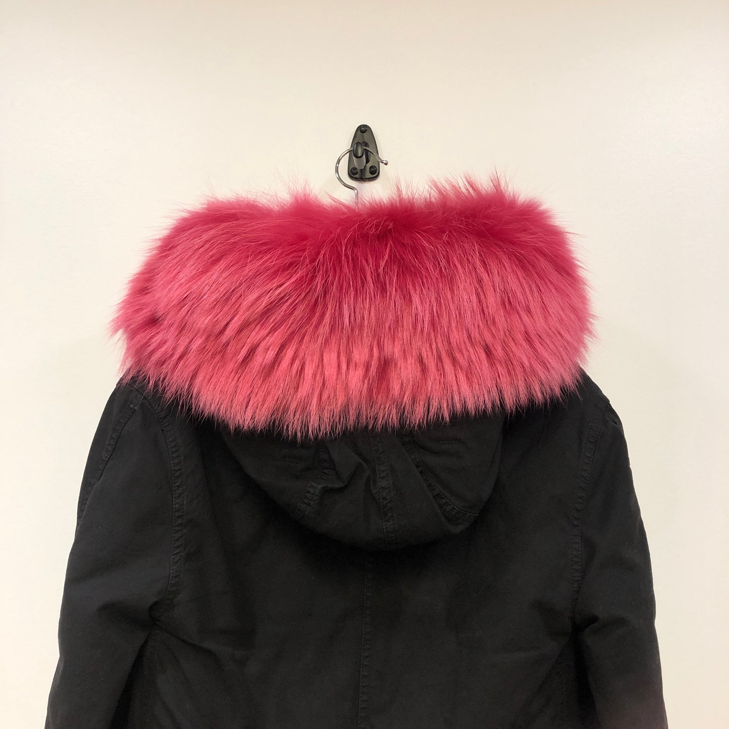 Mr & Mrs Black Fur‑Trim Hooded Parka Jacket Size XS