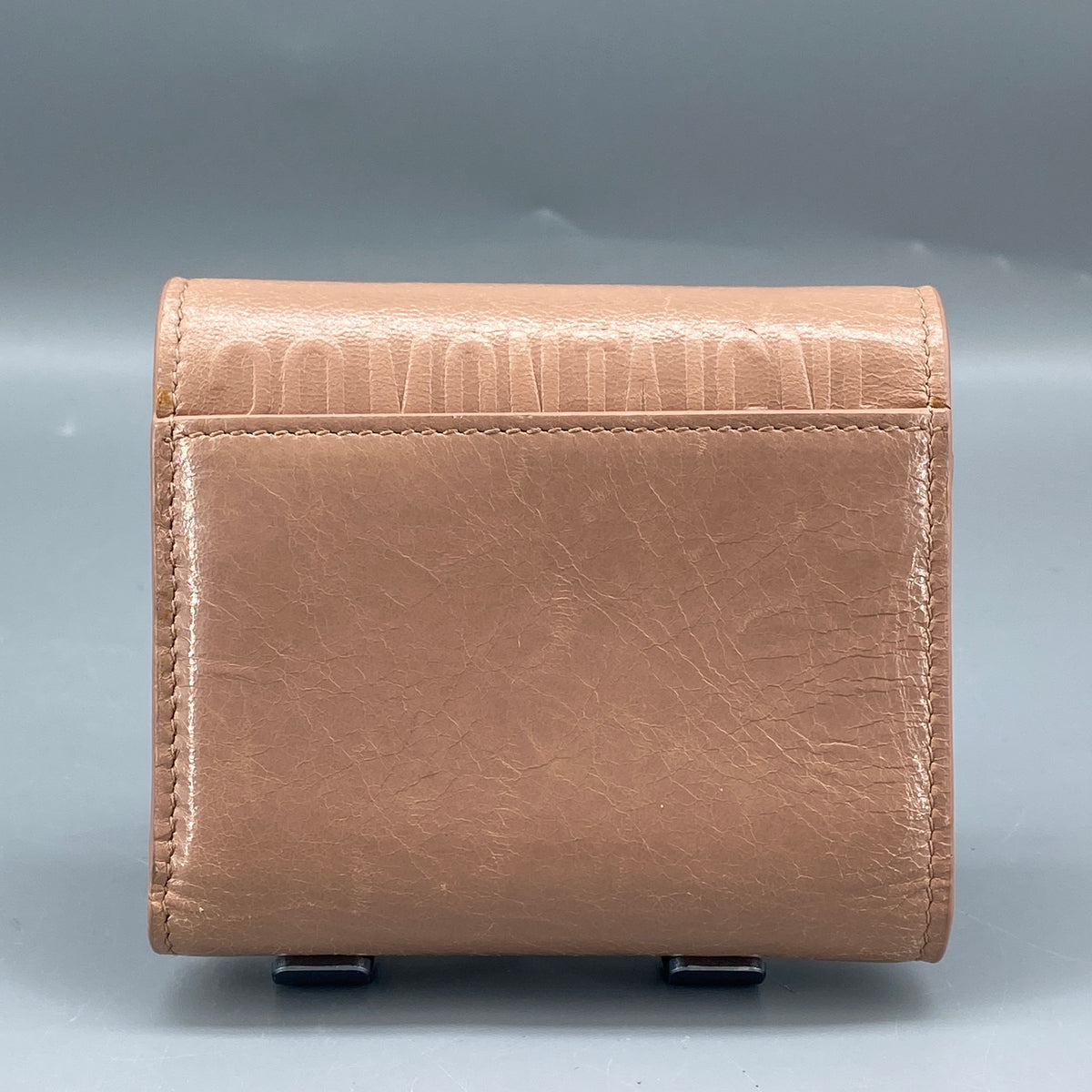 Christian Dior Short Wallet Nude Leather