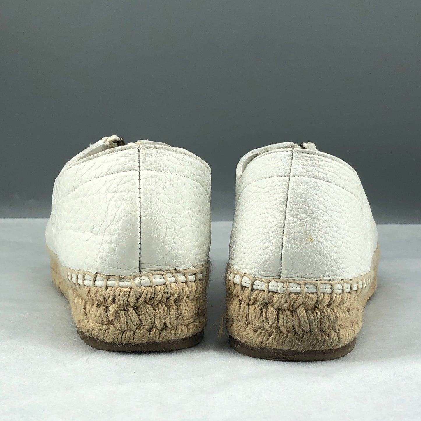 Alexander Wang Women's  White Leather Zipper Espadrille Flats Shoes Size 40