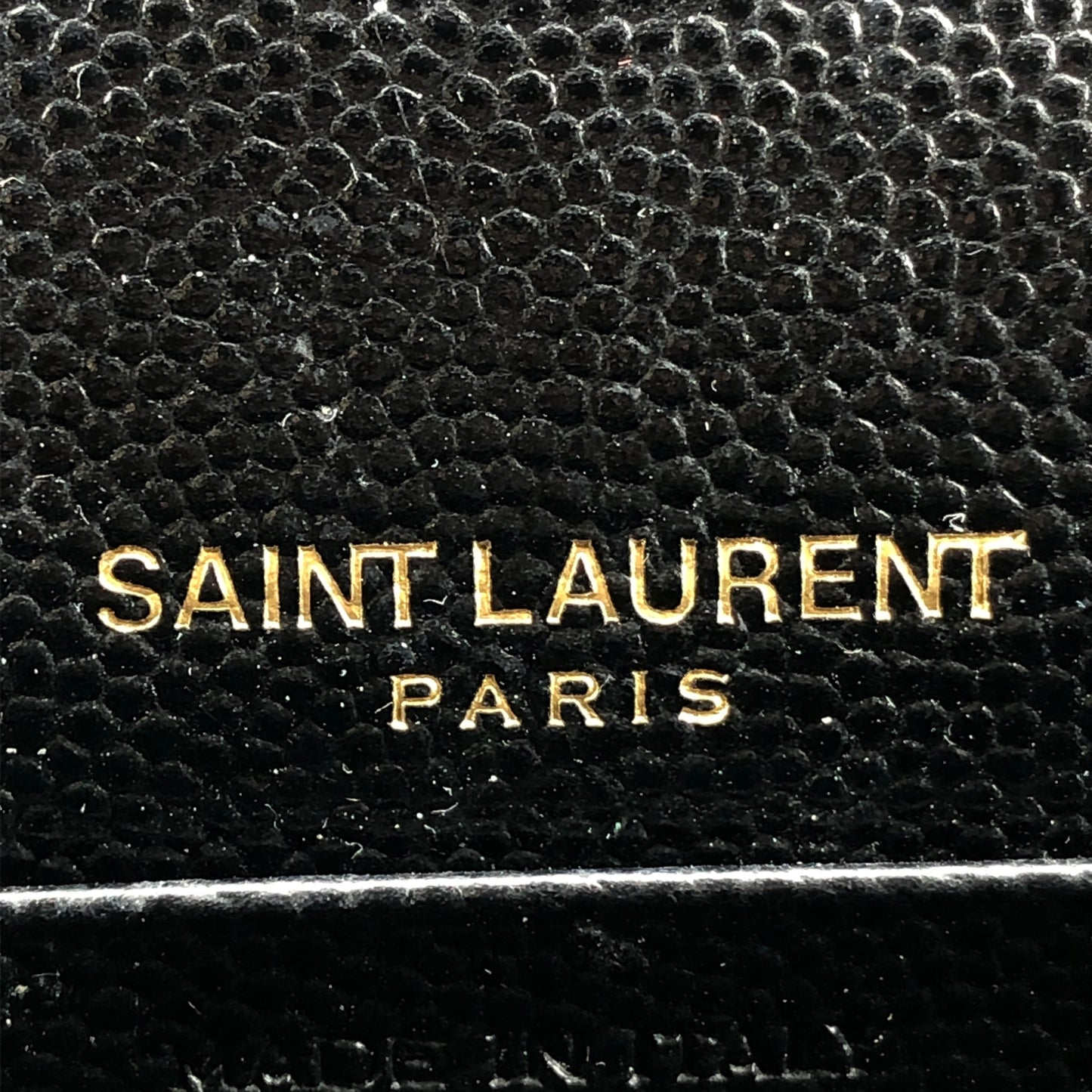 Saint Laurent Envelope Chevron Grain Leather Chain Shoulder Bag Black