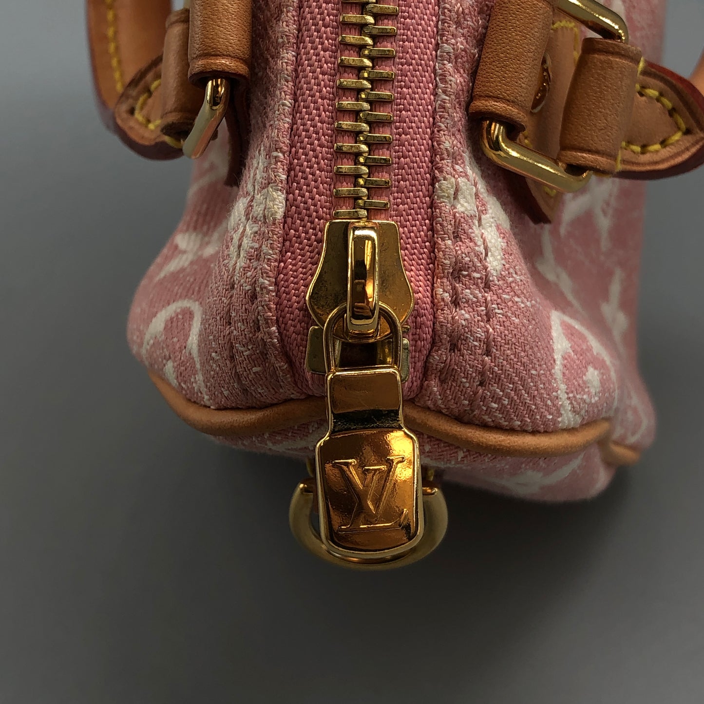 Louis Vuitton Nano Speedy Light Pink Monogram Denim Handbag