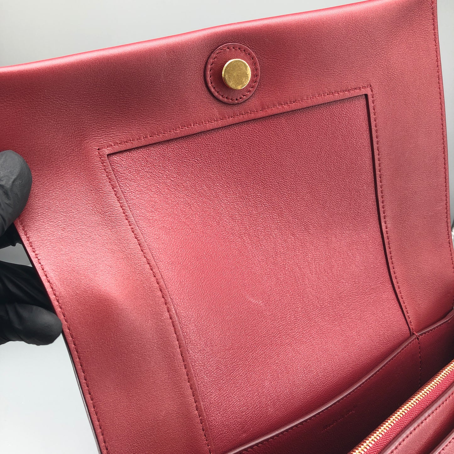 Celine Beige & Wine Color  Medium Frame Shoulder Bag