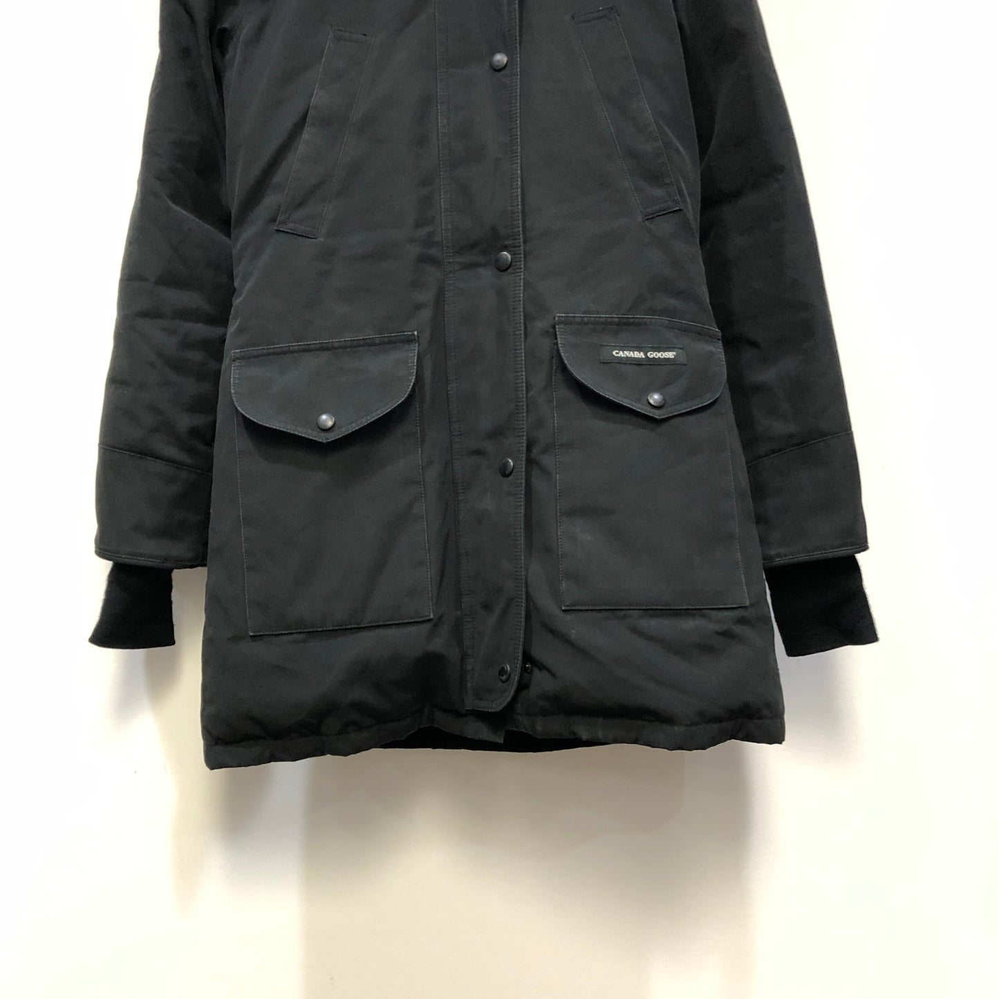 Canada Goose Black Mid-Length Fur Hood Parka Size S