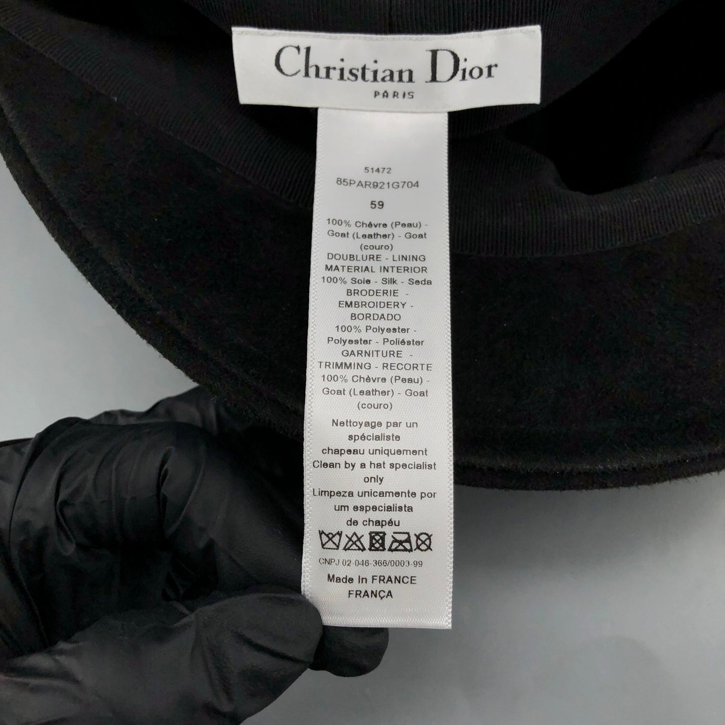 Christian Dior Suede Newsboy Cap Black Size 59cm