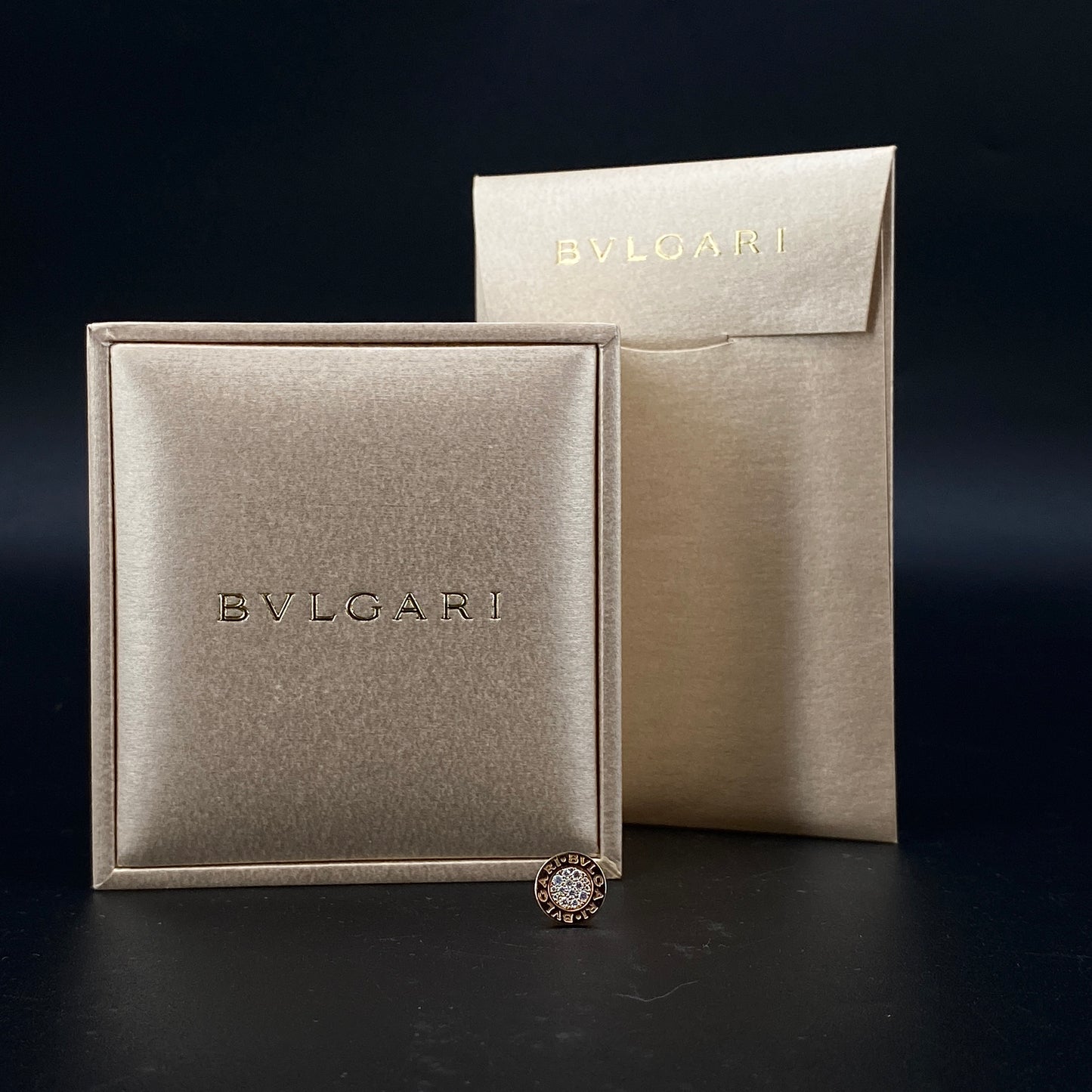 Bvlgari AU750 Yellow Gold Crystal Stud Single Earring