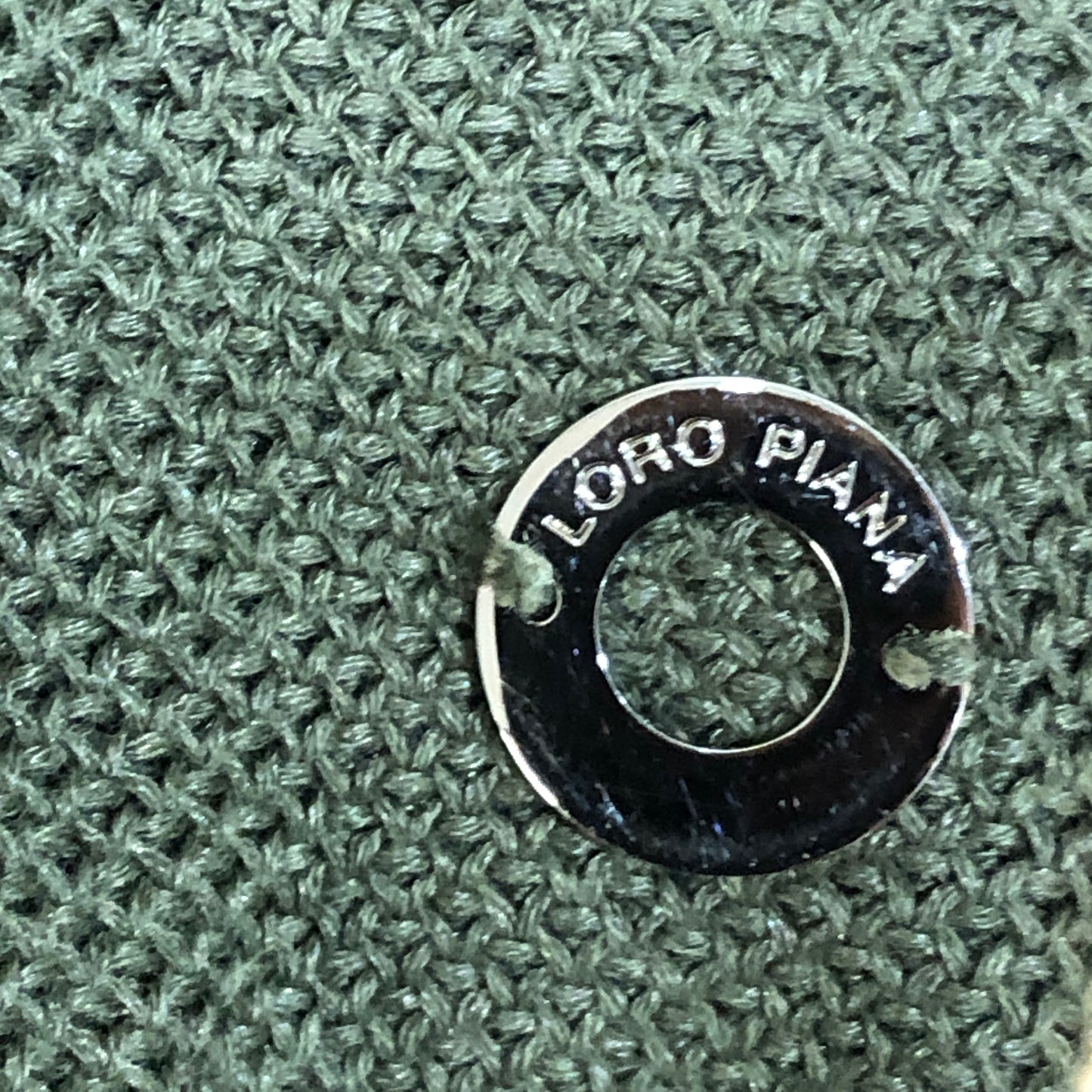 Loro Piana Olive Green Short Sleeve Knit Top Size 44