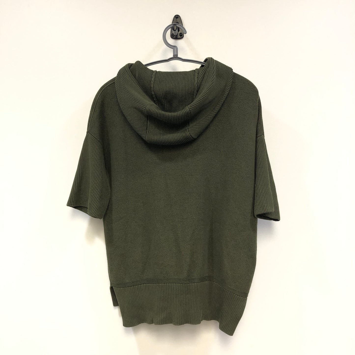 Loro Piana Olive Green Short Sleeve Zip Hoodie Size 40