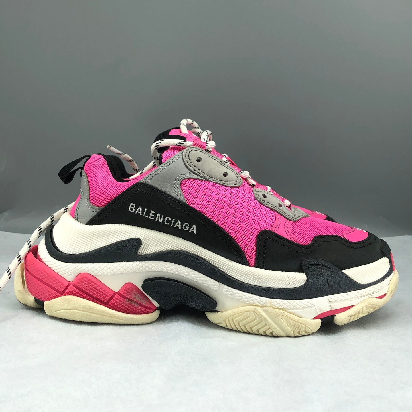 Balenciaga Triple S Pink & Black Chunky Sneakers 37
