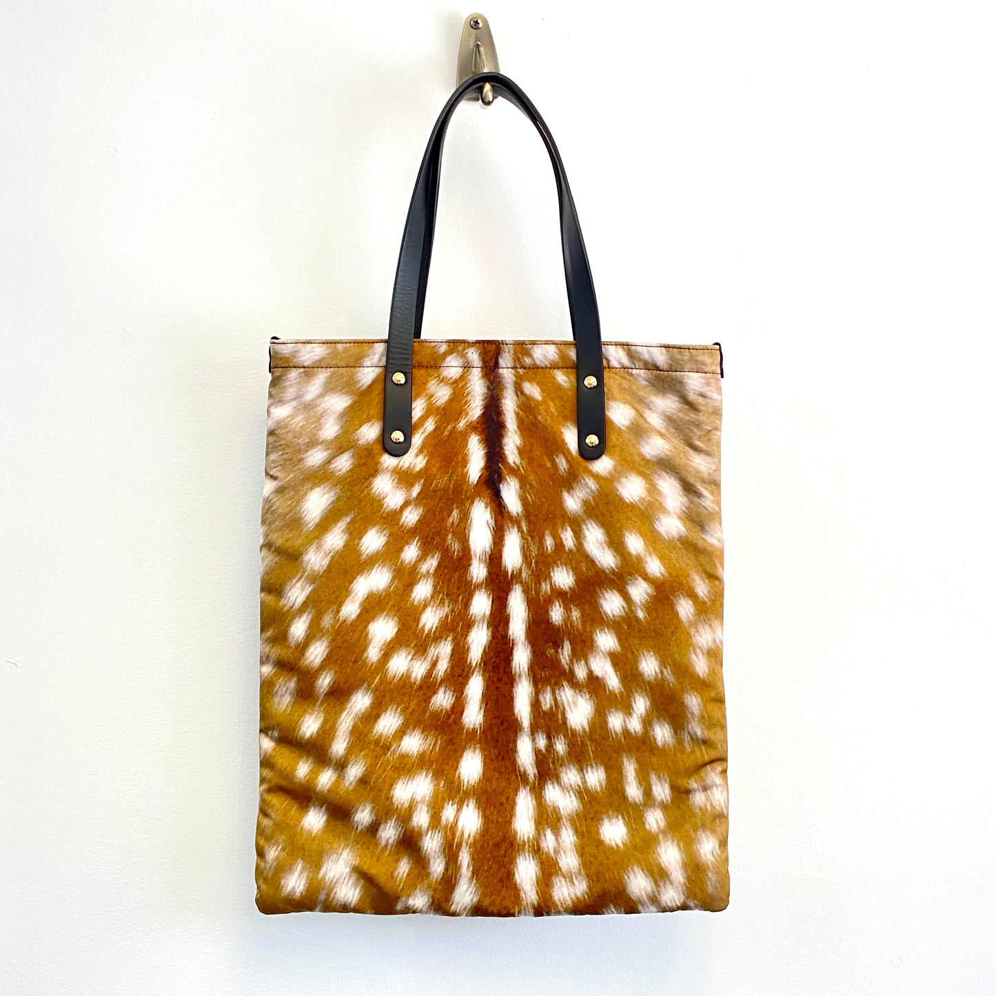 Burberry Tan Deer Print Canvas Tote Bag