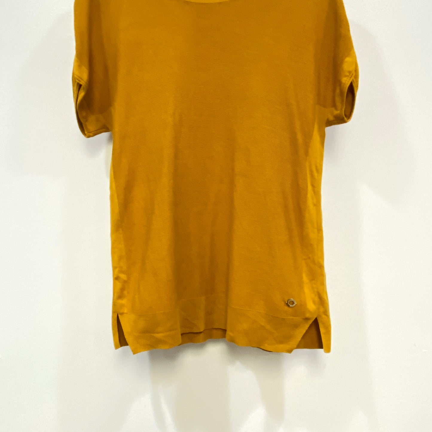 Loro Piana Yellow P2P Short Sleeve Knit Top Size 44