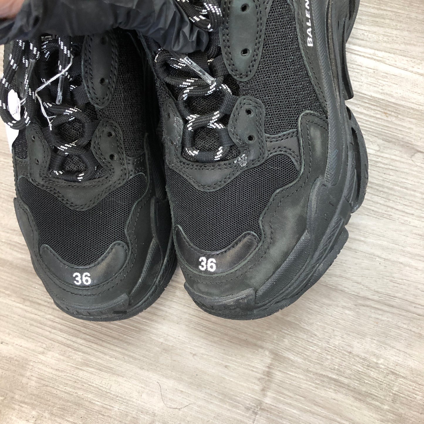 Balenciaga Women's Triple S All Black Mesh Chunky Dad Sneaker Shoes 36