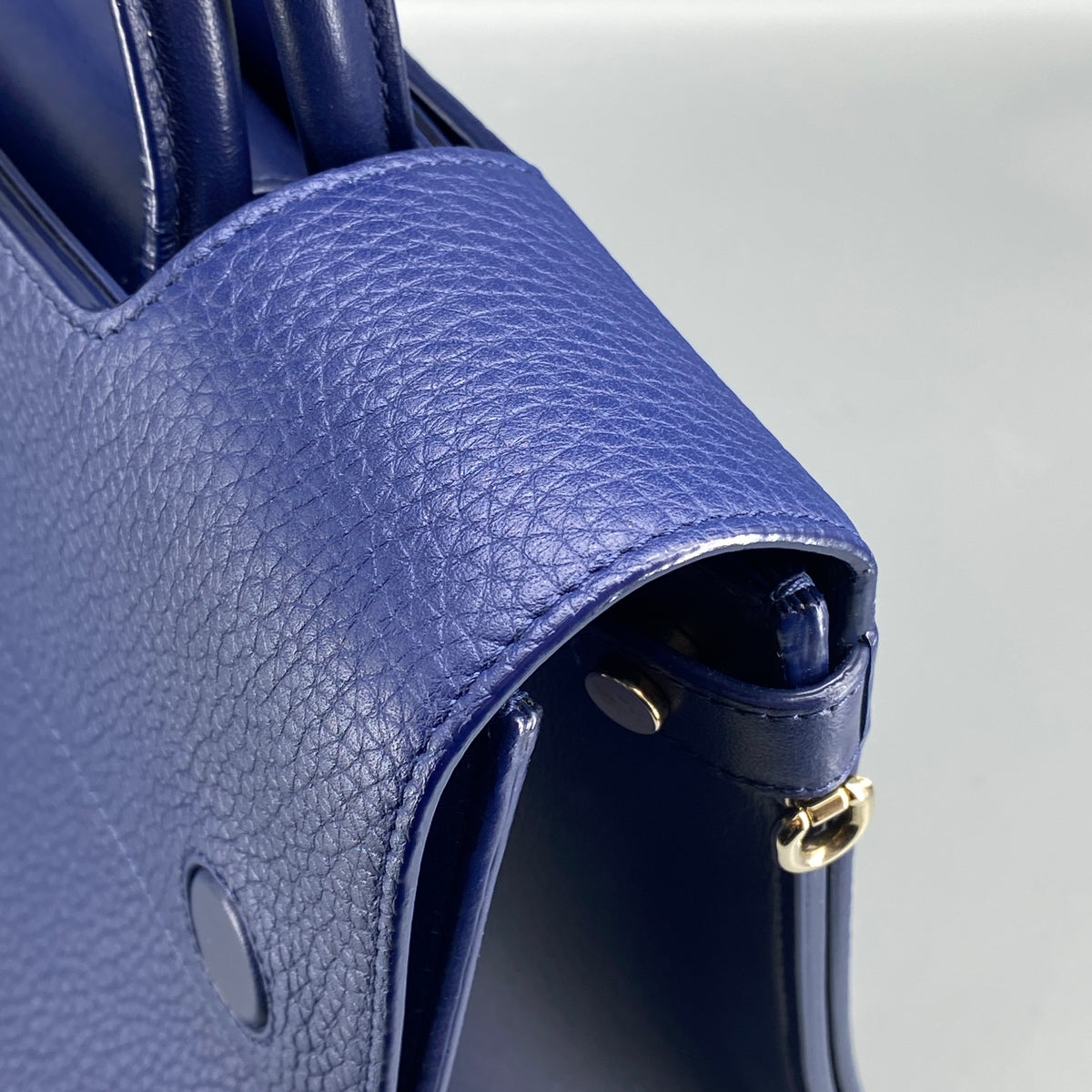 Christian Dior Diorever Navy Leather Top Handle Bag