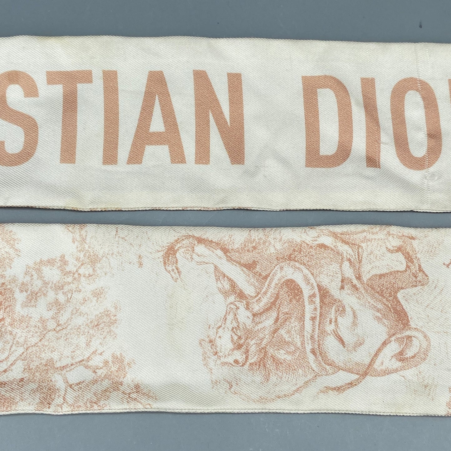 Christian Dior Twilly Silk Scarf Cream/Nude