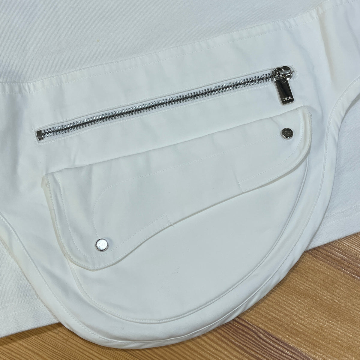 Christian Dior White Men’s Saddle Zipper Pocket T-shirt Size XS