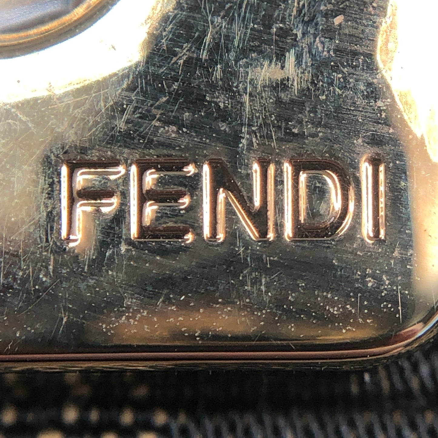 Fendi FF Zucca Baguette Mini Chain Bag Tobacco