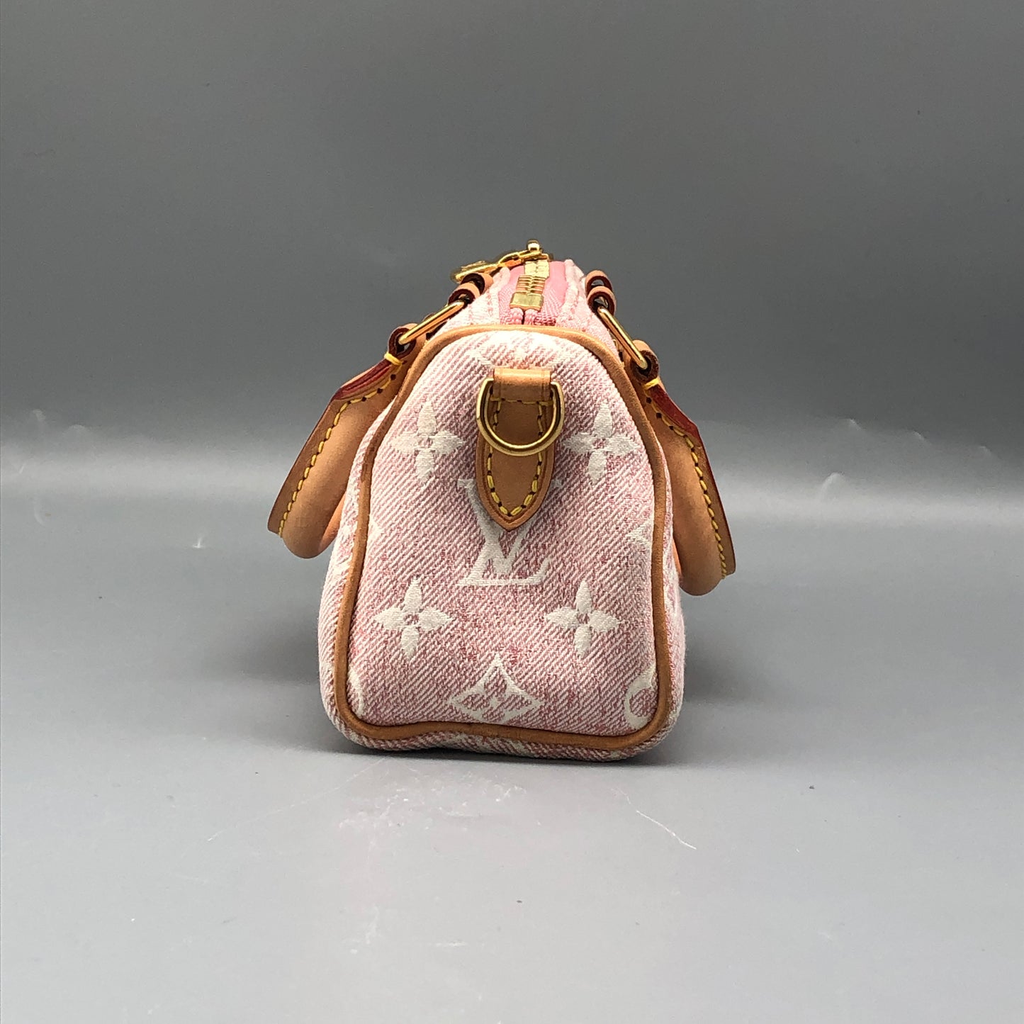 Louis Vuitton Nano Speedy Light Pink Monogram Denim Handbag