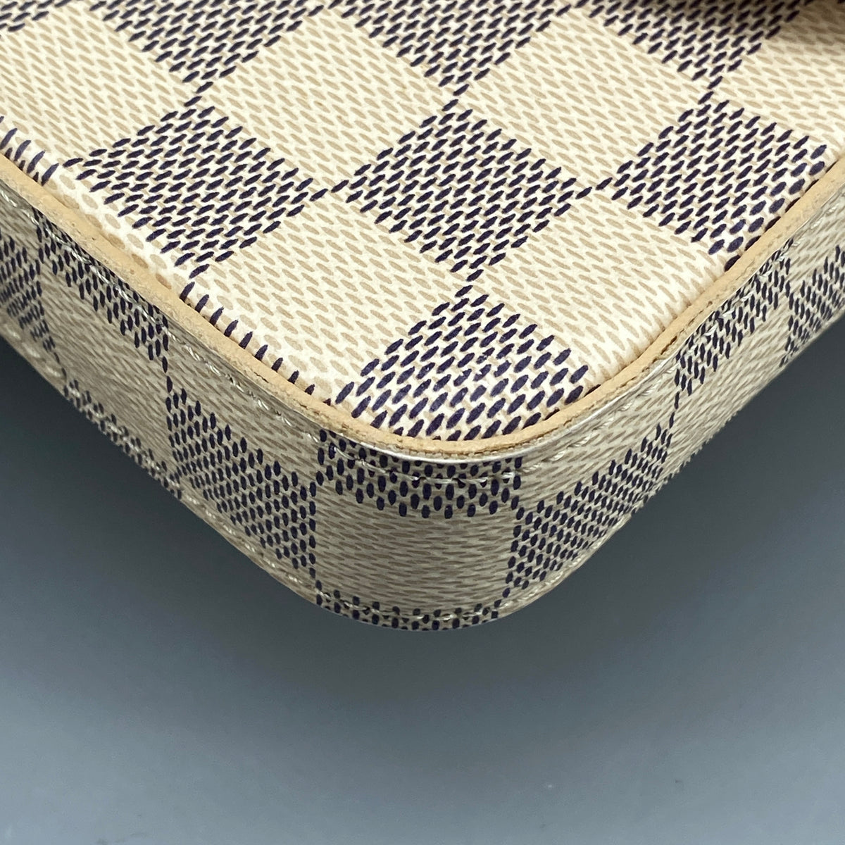 Louis Vuitton Damier Azur Pochette Felicie Chain Wallet Rose Ballerine