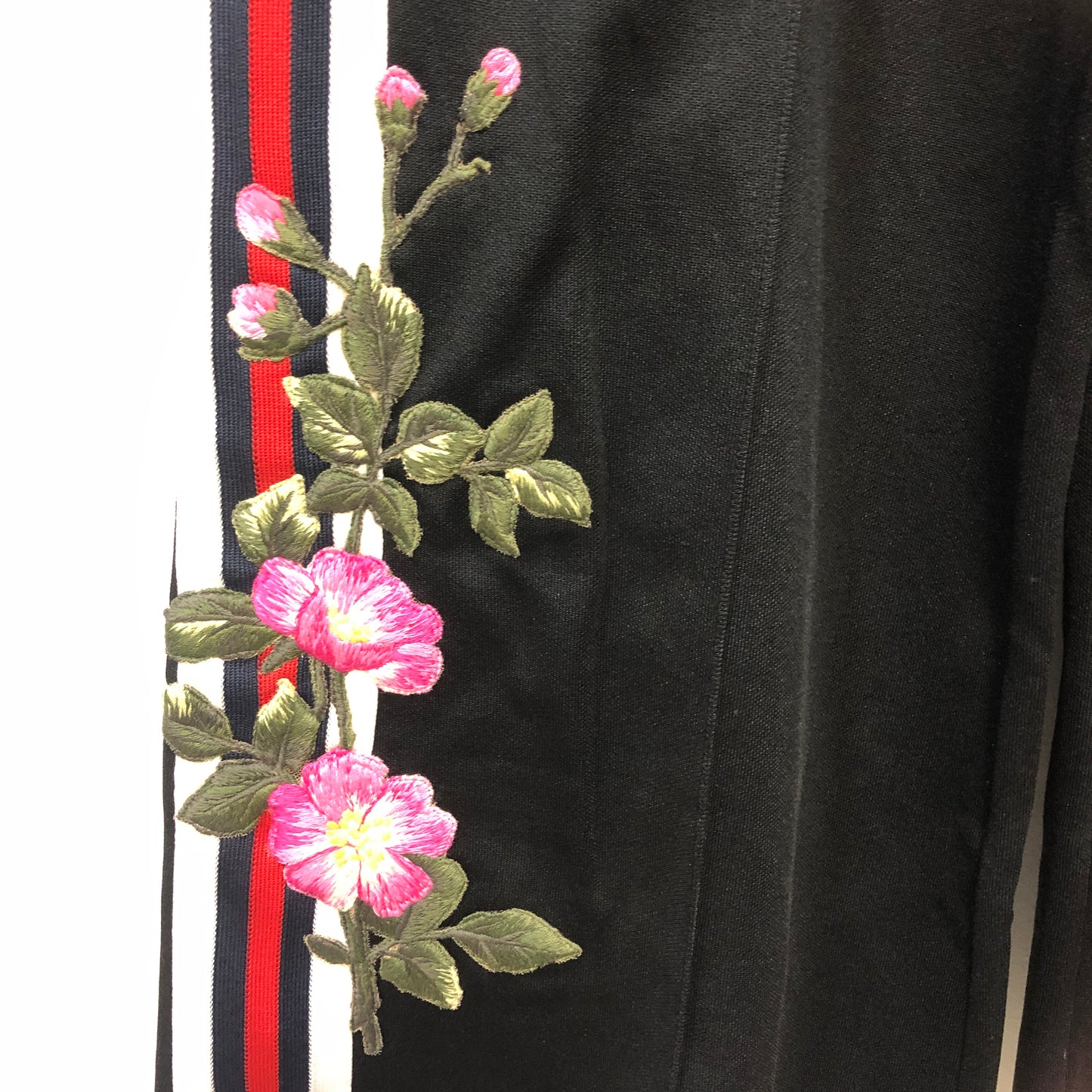 Gucci Floral Embroidered Web Stripe Cropped Track Pants Size XS