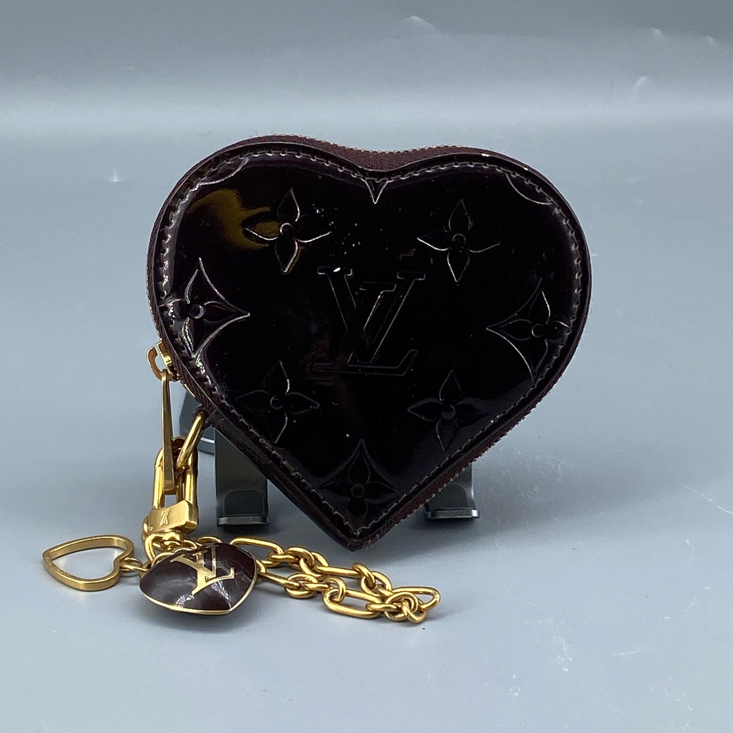 Louis Vuitton Deep Purple Monogram Vernis Heart Zip Coin Purse