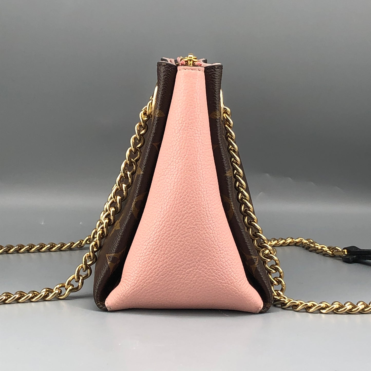 Louis Vuitton Brown Monogram & Pink Leather Chain Shoulder Bag