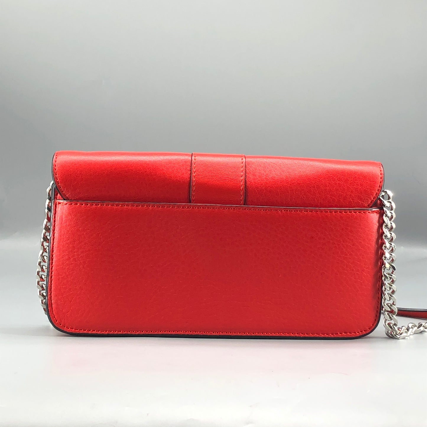 Mackage Red Leather Chevron Metal Logo Flap Crossbody Bag