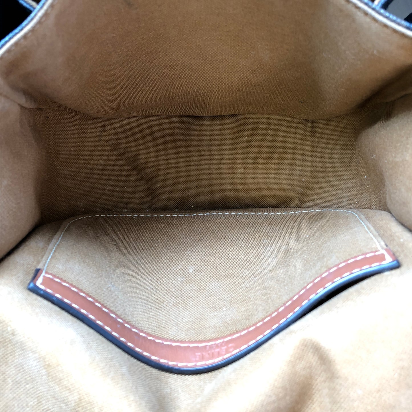Celine Triomphe Canvas Medium Folco Crossbody Bag Dark Brown