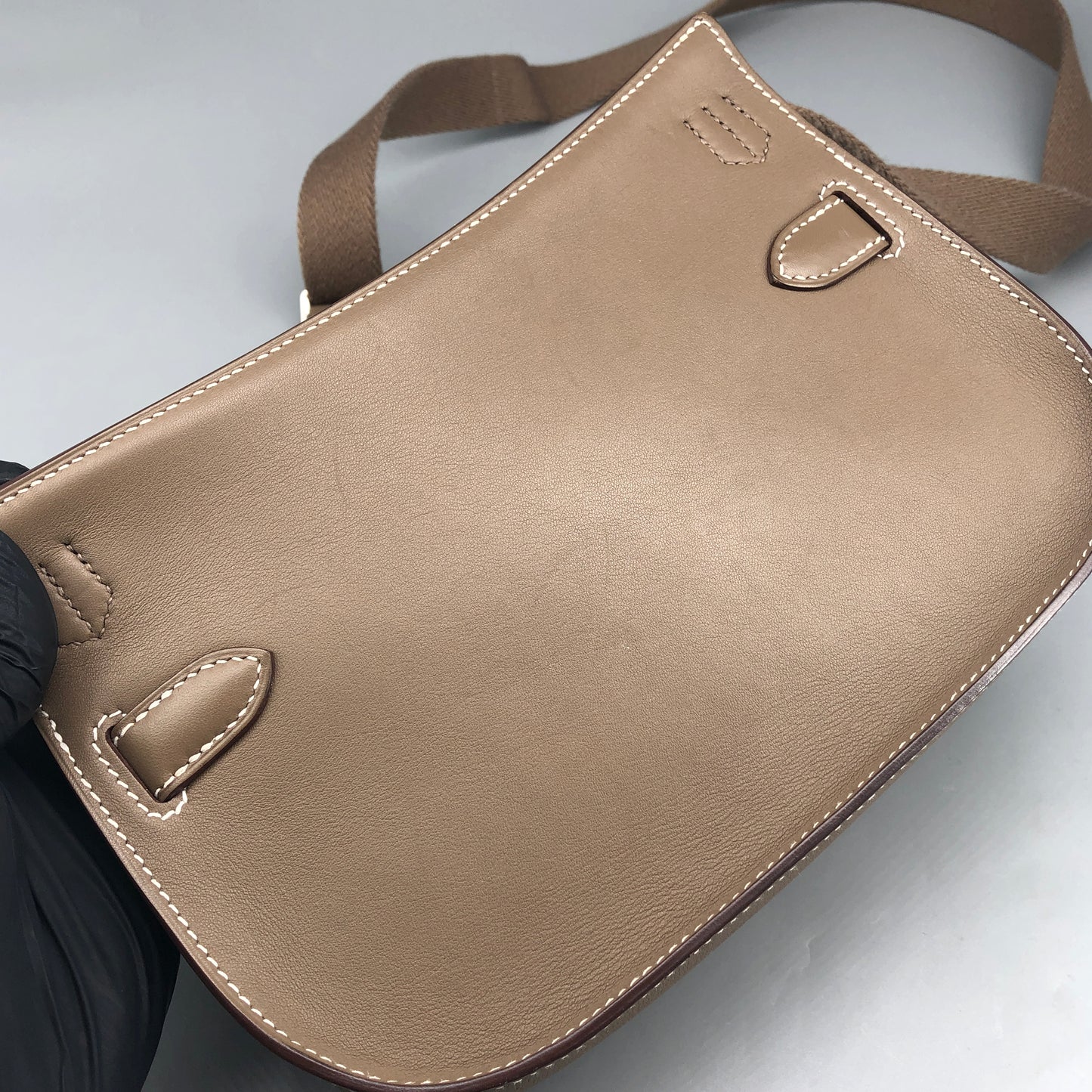 Hermes 2022 Jypsiere Mini Crossbody Bag  Swift Etoupe
