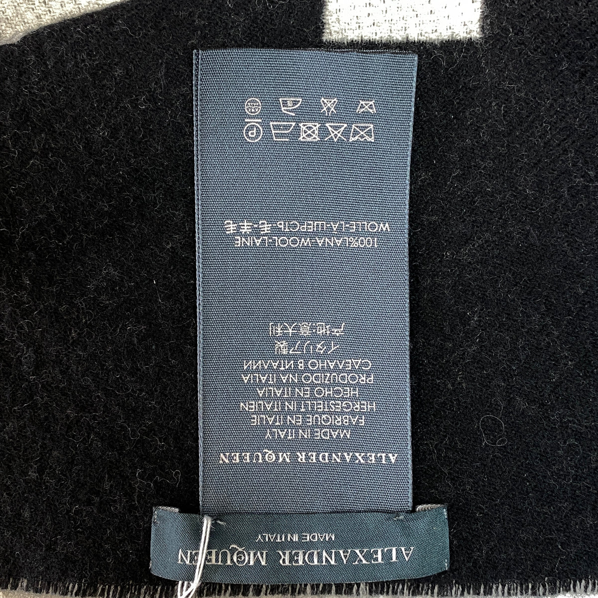 Alexander McQueen Dark Grey Wool Scarf