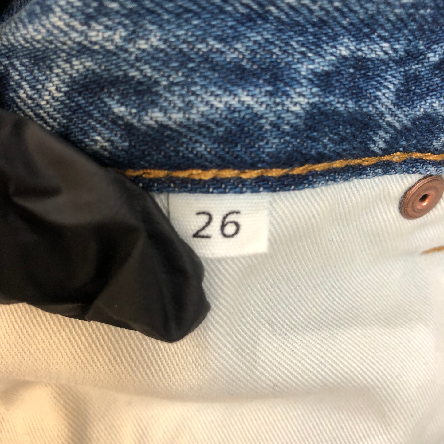 Still Here High-Waisted Straight Leg Jeans 26 Blue Denim