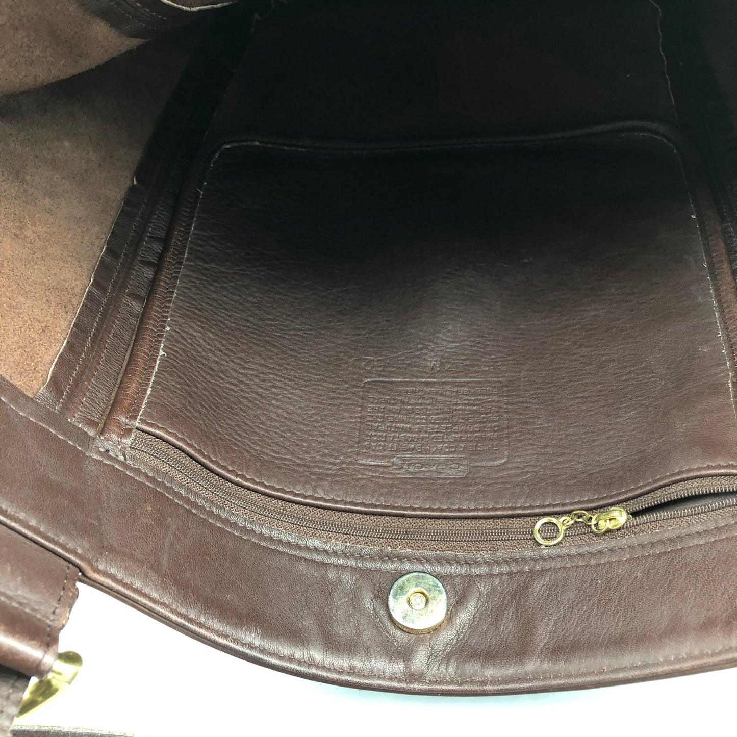 Coach Vintage Leather Tote Bag Dark Brown
