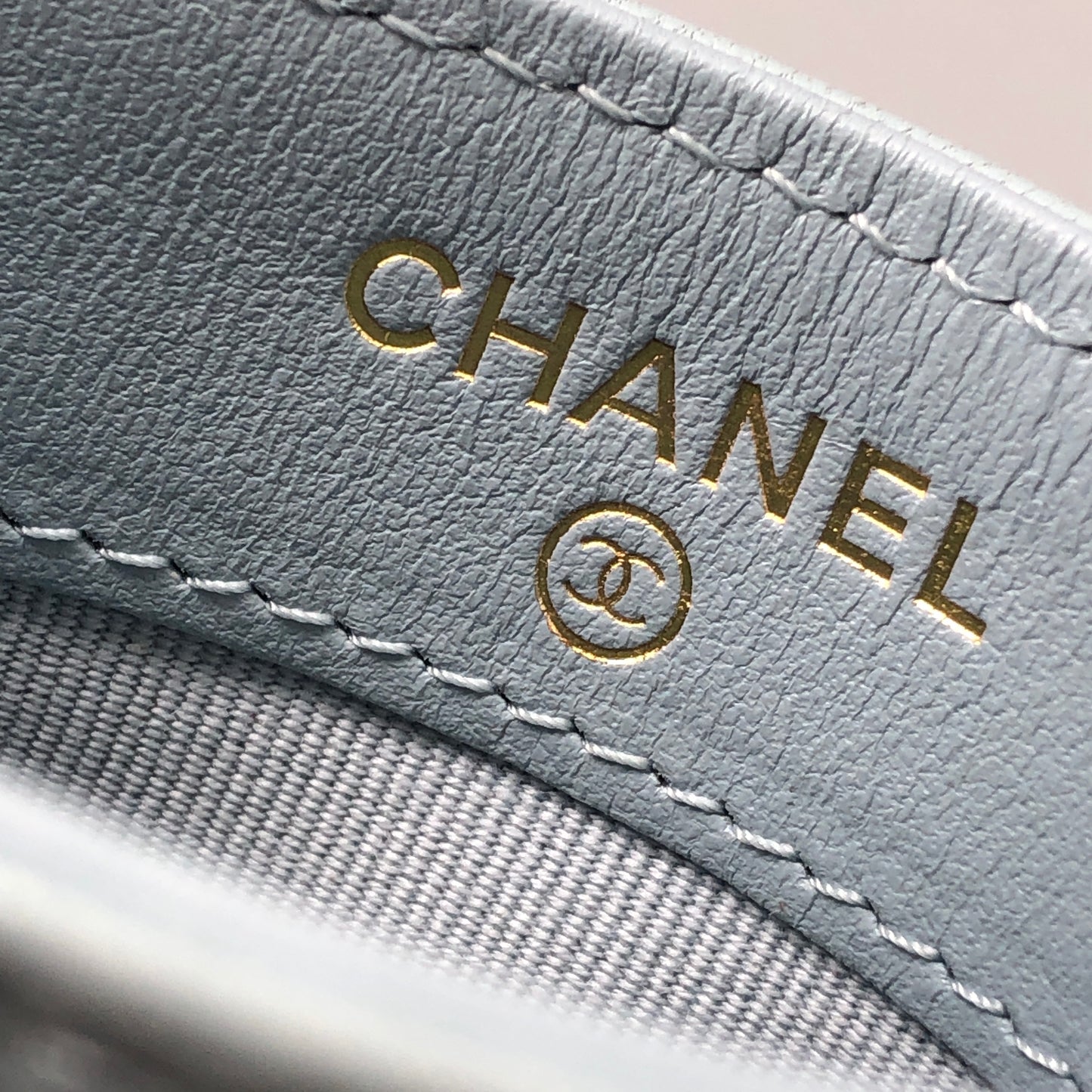 Chanel Light Blue Quilted Card Holder