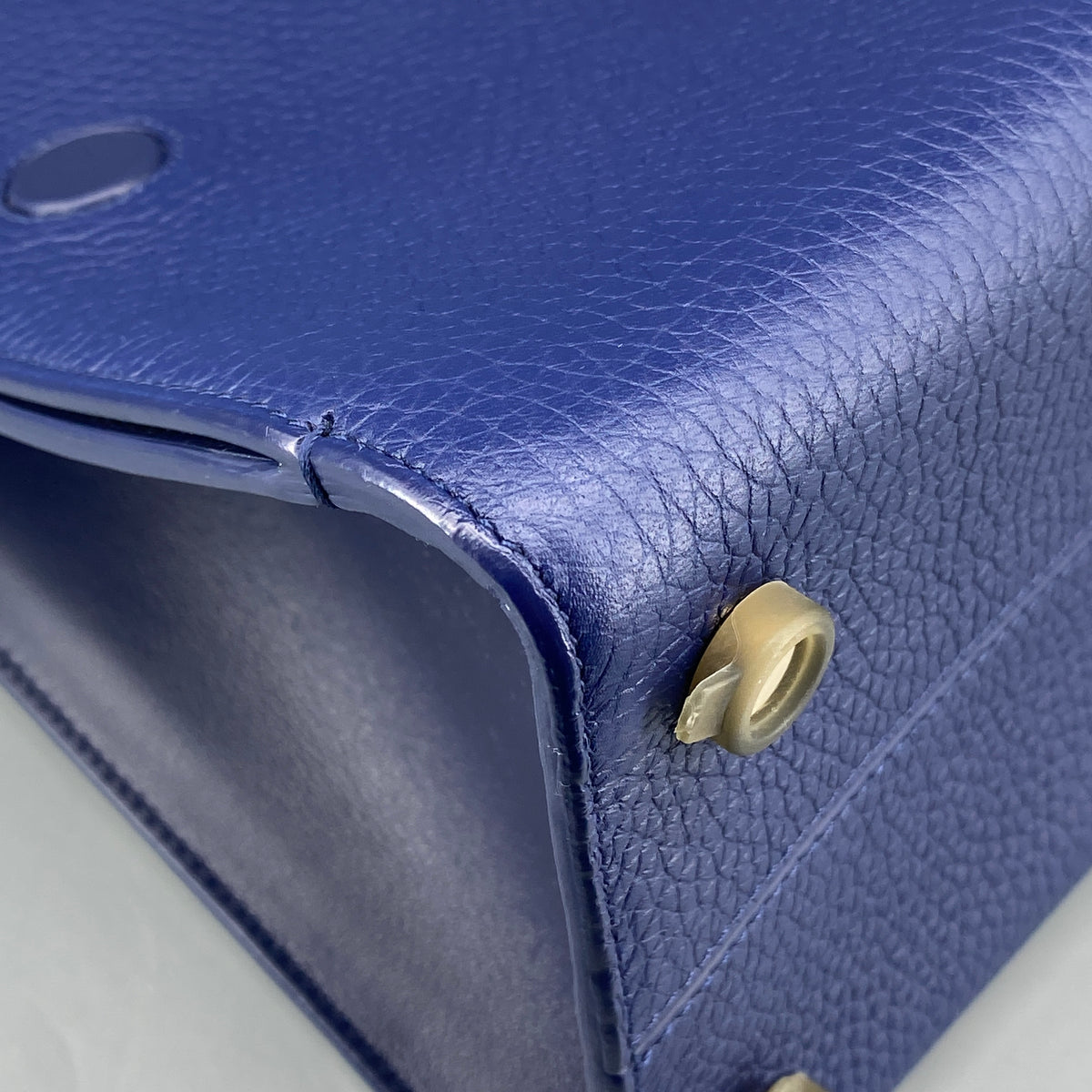 Christian Dior Diorever Navy Leather Top Handle Bag