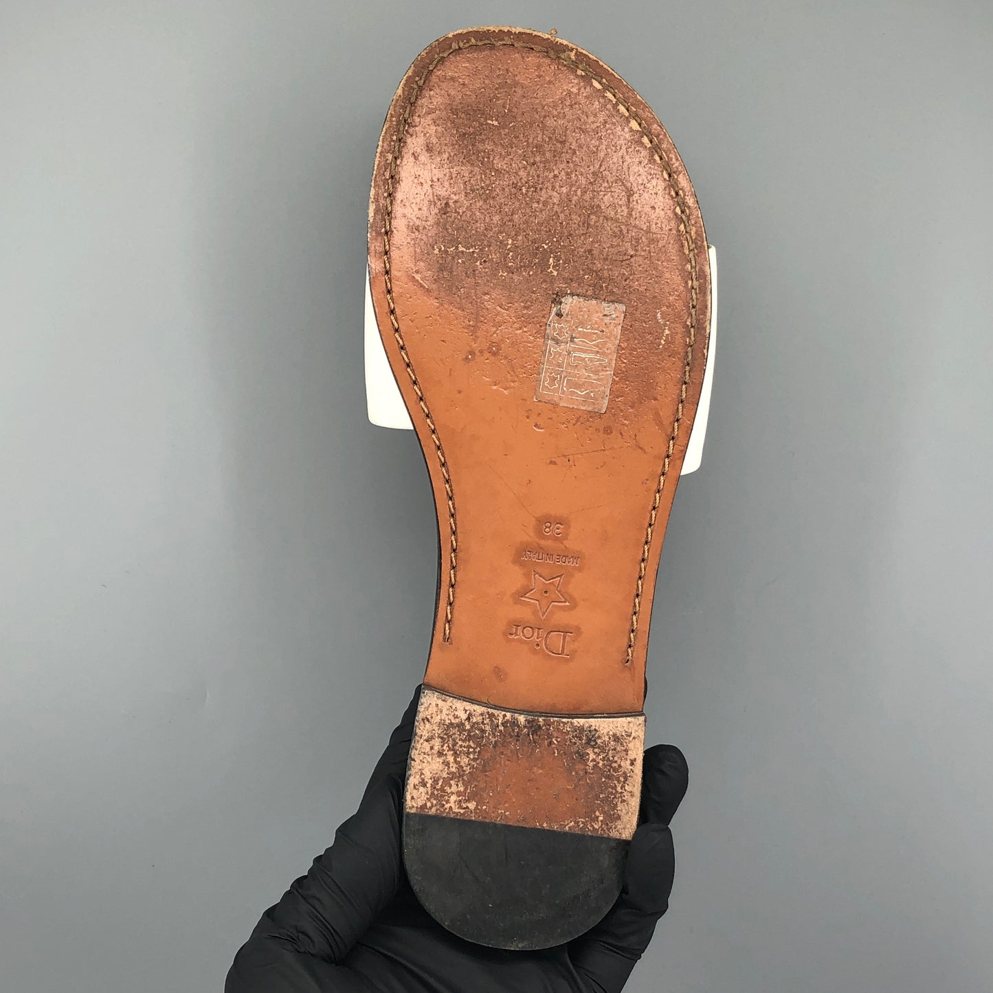 Christian Dior Dioriviera Logo Slide Sandals Size 38 White