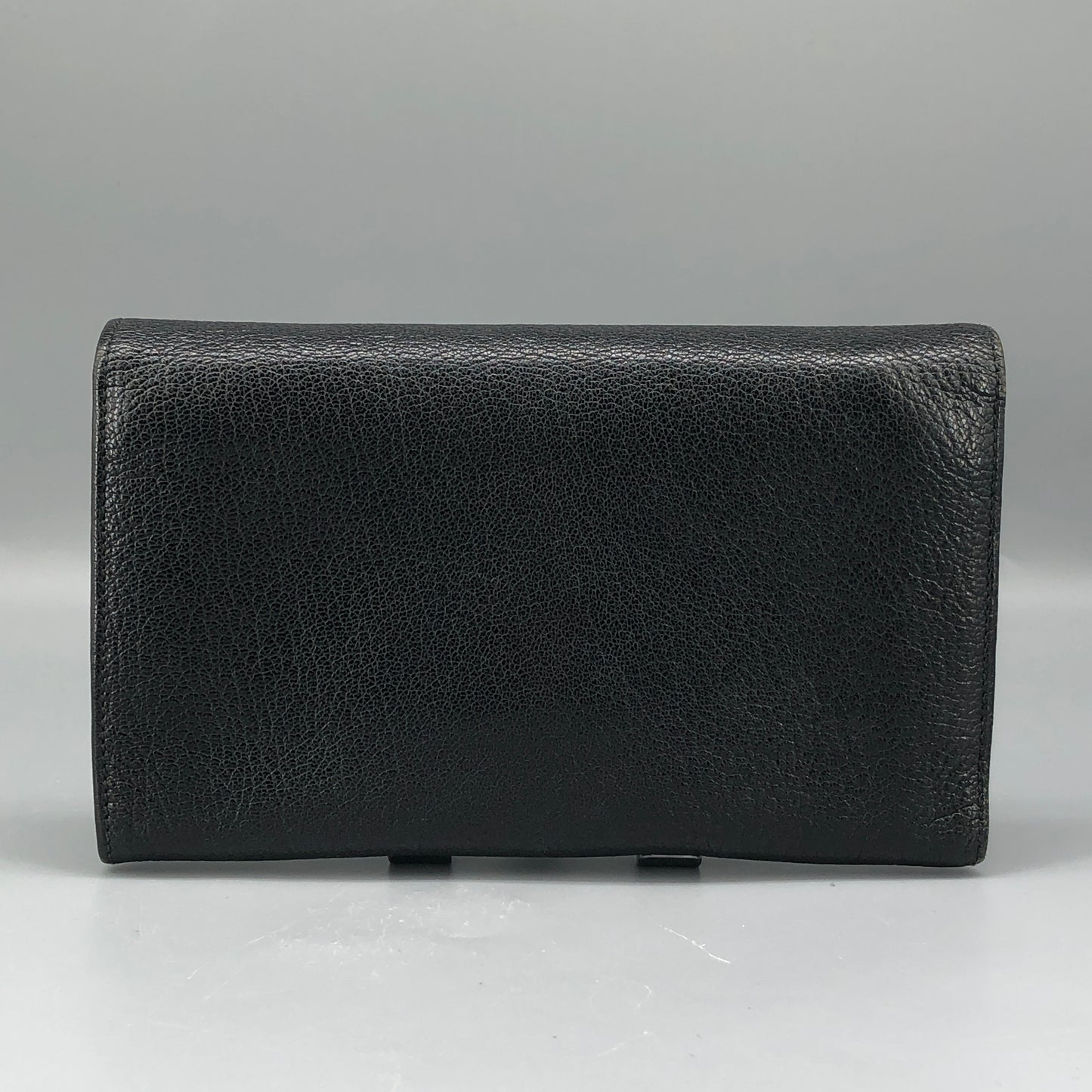 Loewe Classic Logo Black Grained Leather Long Wallet
