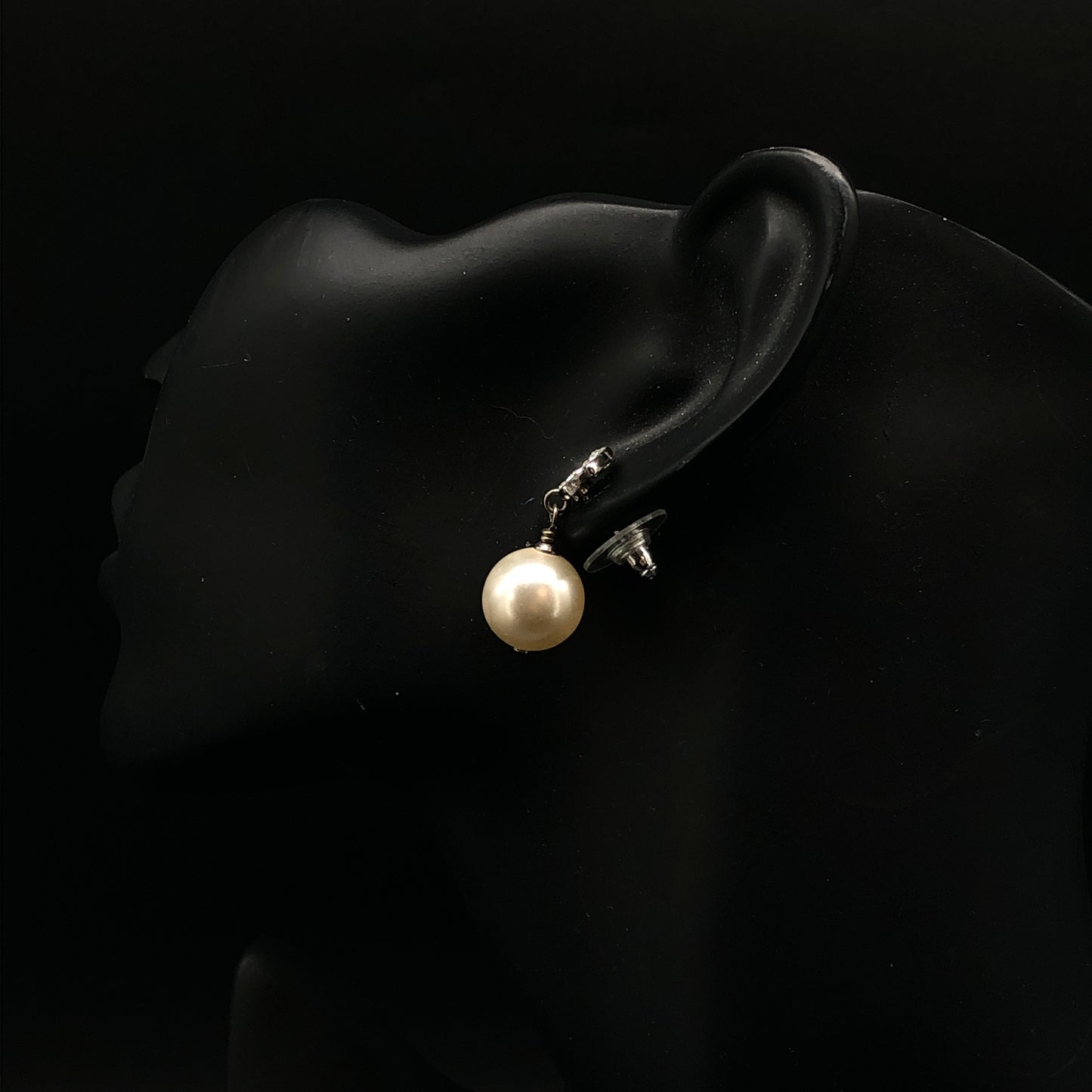 Chanel Pearl & Crystal CC Drop Earrings