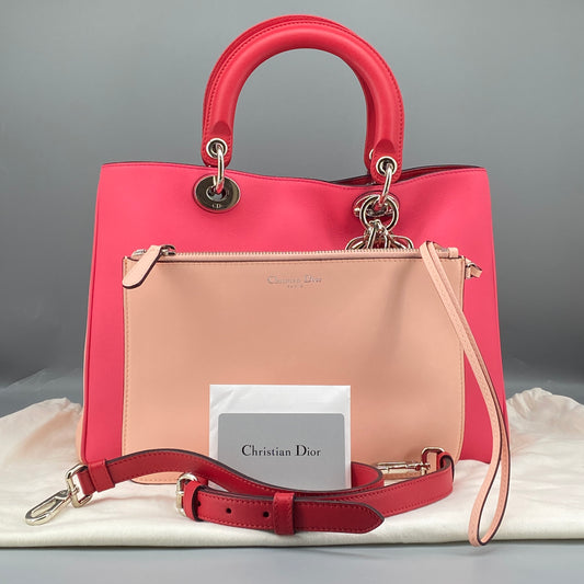 Christian Dior Diorissimo Hot‑Pink Leather Tote Bag