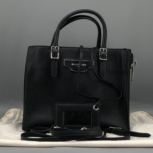 Balenciaga Everyday Small Tote Bag Black Grain Leather