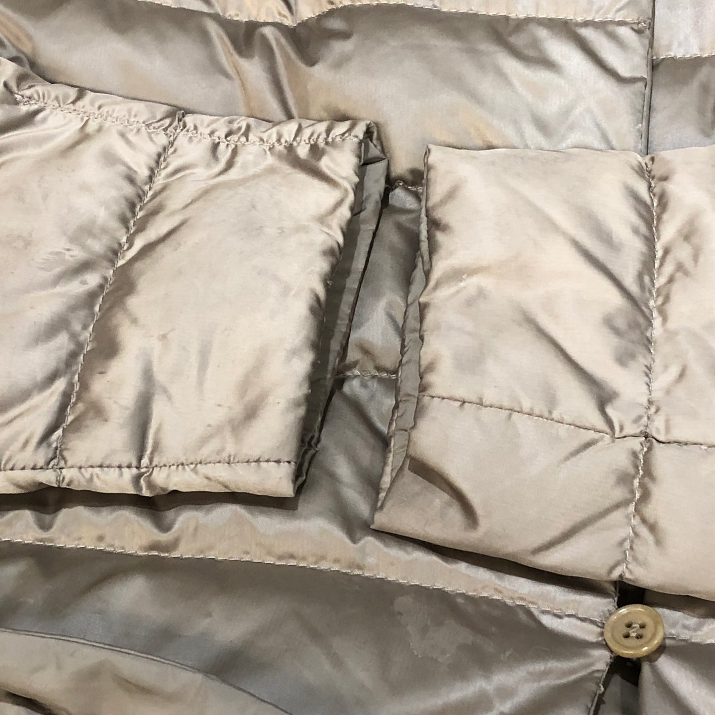 ‘S Max Mara Beige Lightweight Hooded Belted Down Mid-Length Coat Size 2