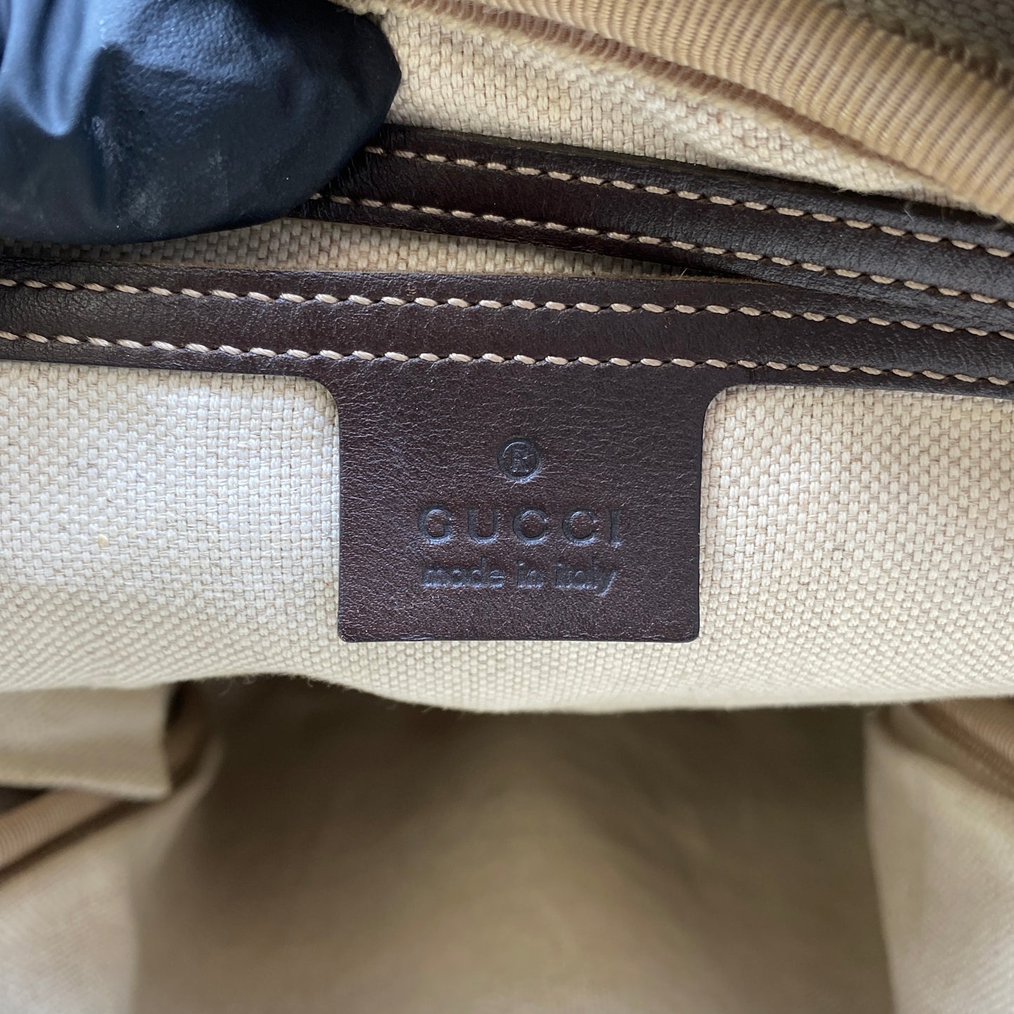 Gucci Beige GG Canvas Vertical Messenger Crossbody Bag