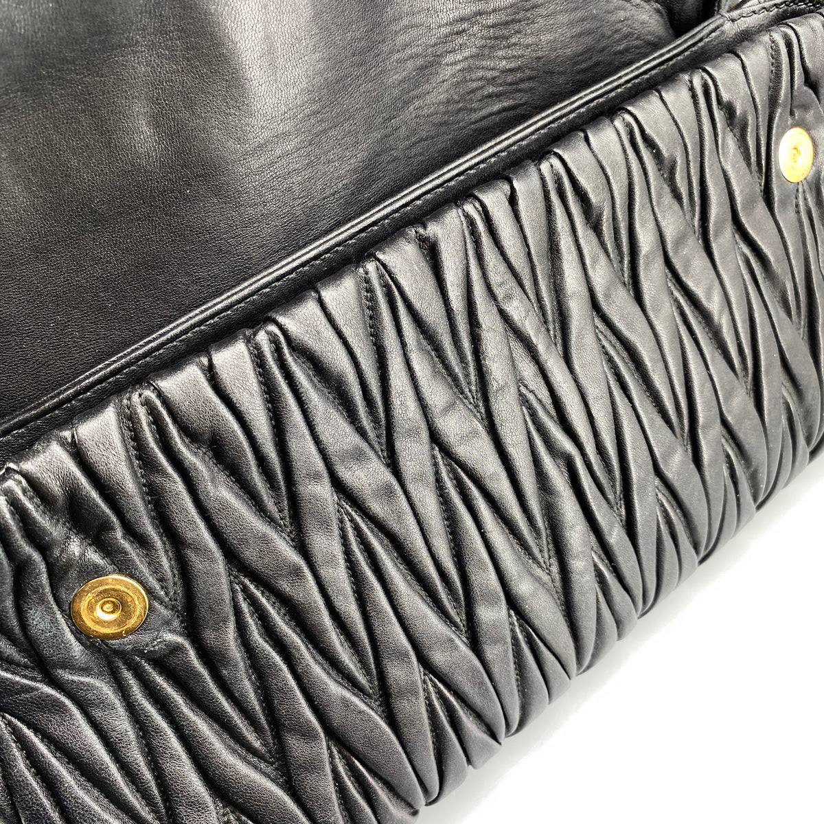 Miu Miu Matelasse Leather Crossbody Bag Black