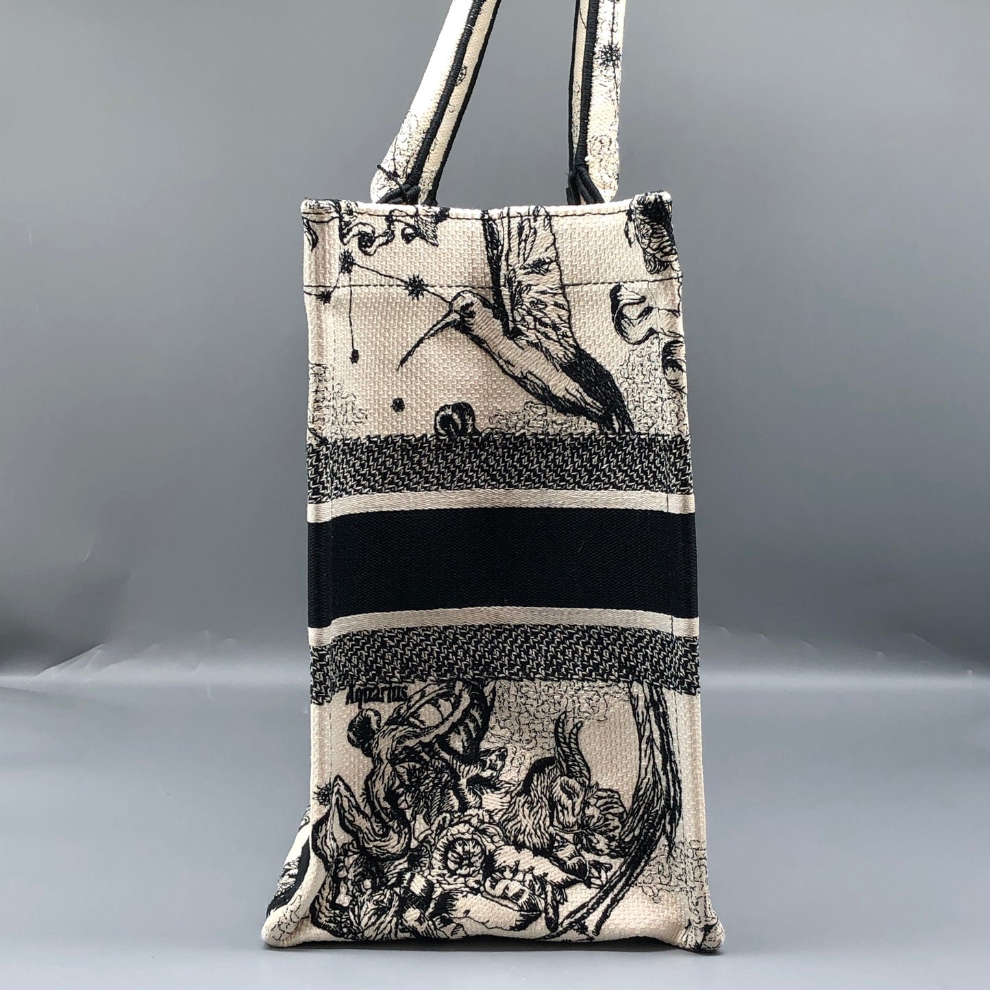 Christian Dior Book Tote Around The World Print Tote Bag White/Black