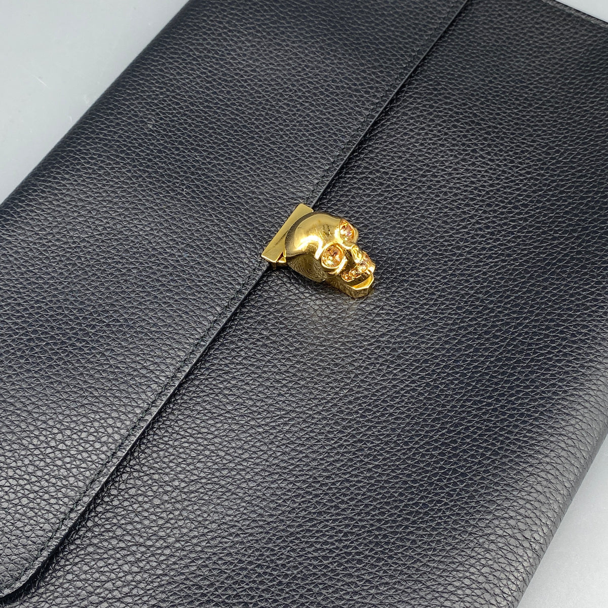 Alexander McQueen Black Leather Clutch Bag