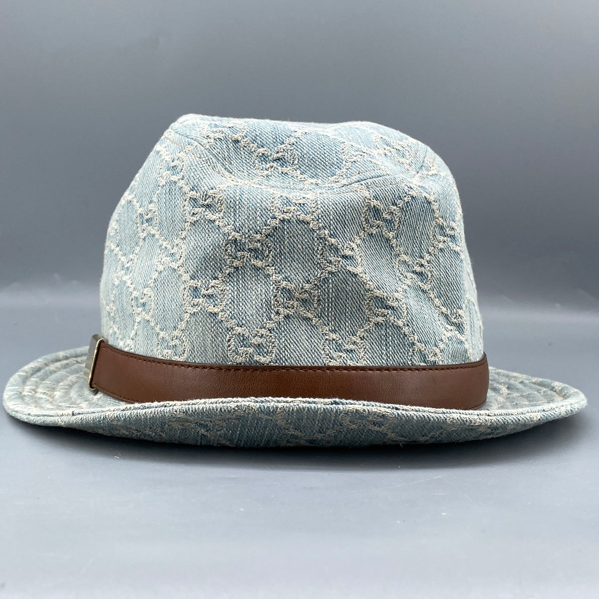 Gucci GG Denim Fedora Hat Size M