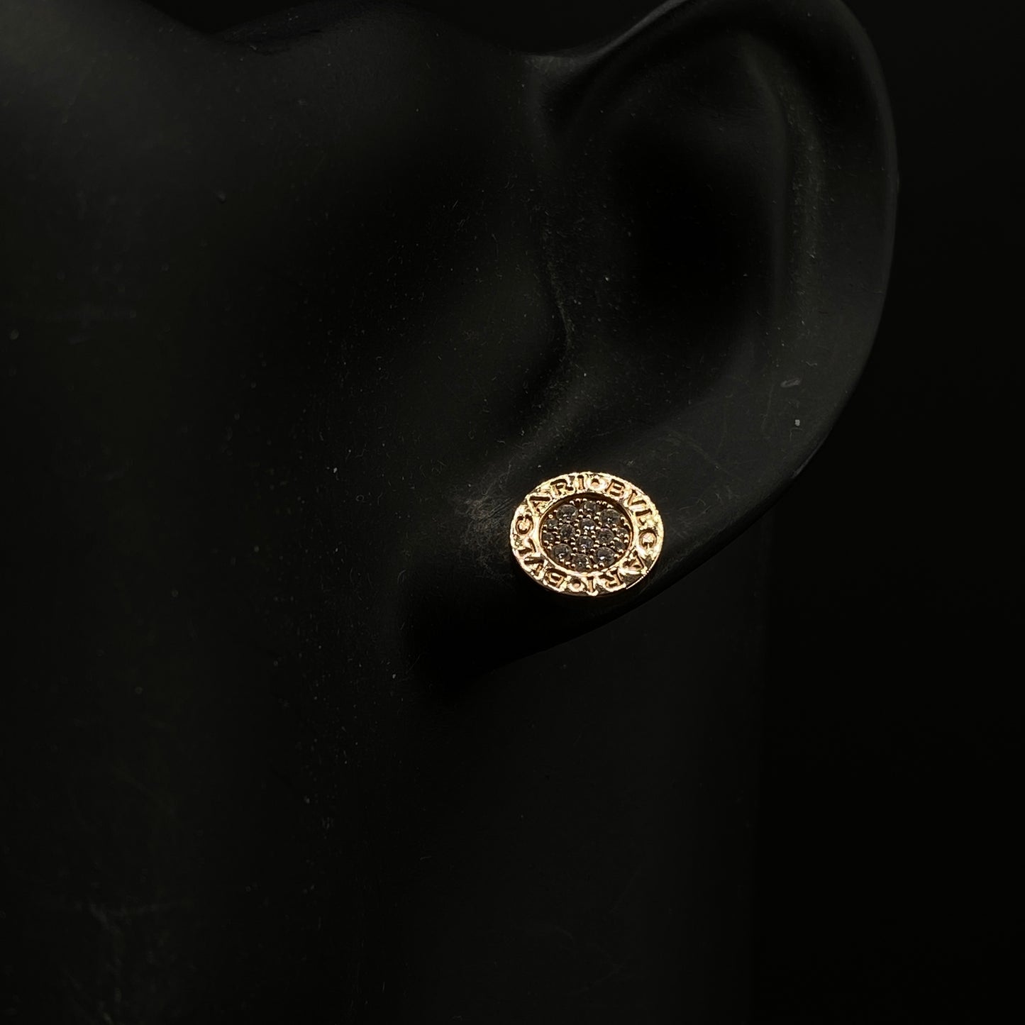 Bvlgari AU750 Yellow Gold Crystal Stud Single Earring