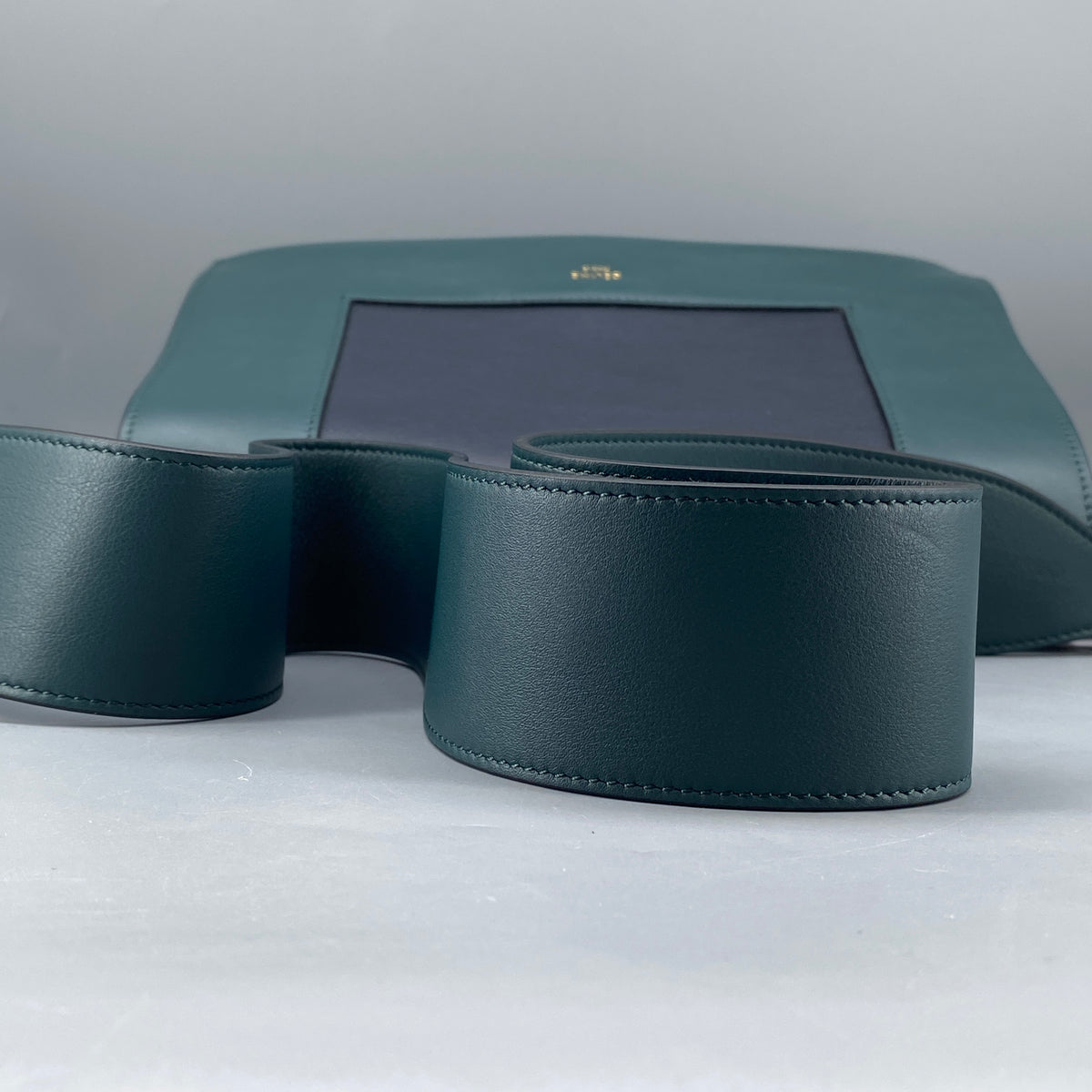 Celine New Frame Shoulder Bag Navy Green Leather