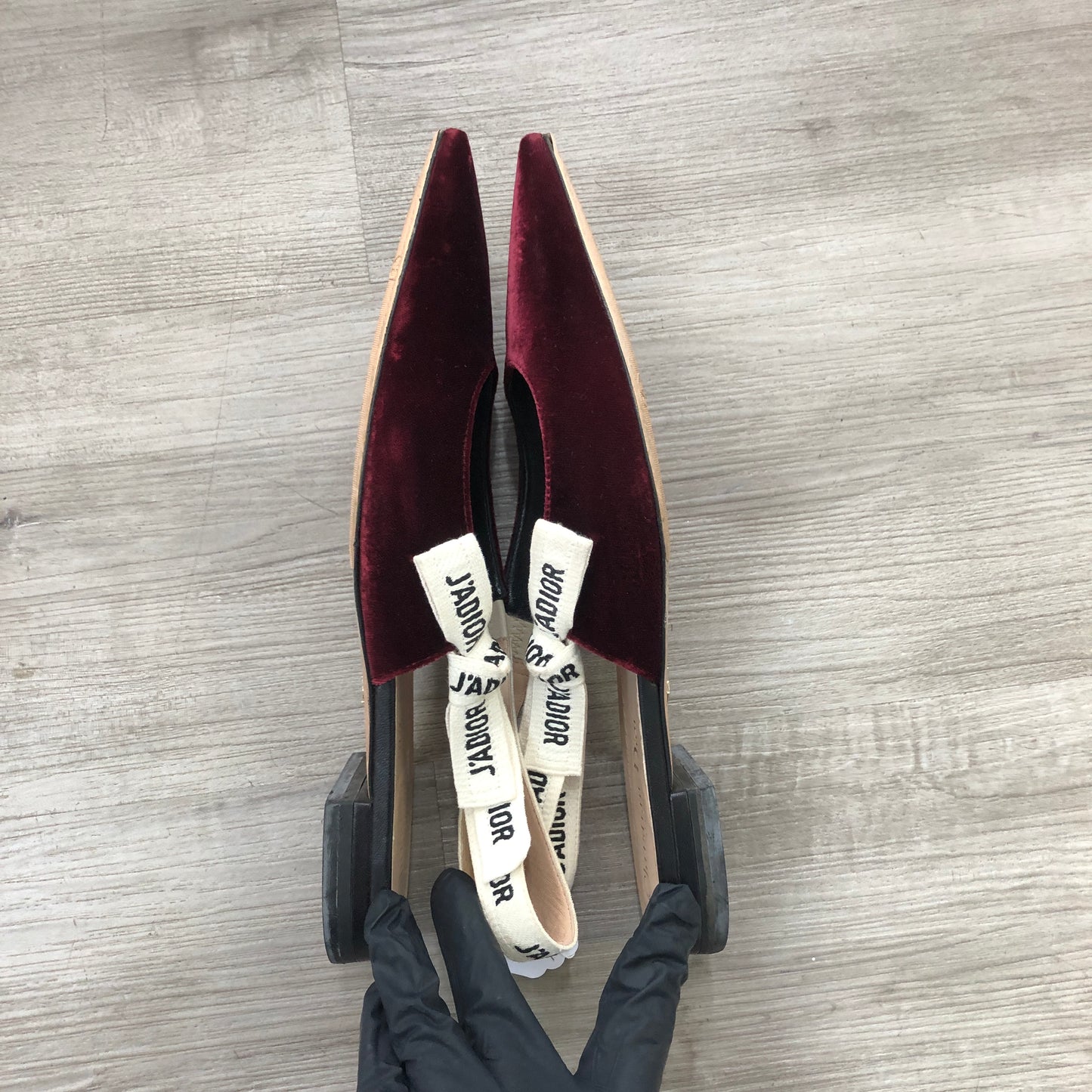 Christian Dior Women's J'Adior Velvet Slingback Pumps Size 39 Burgundy