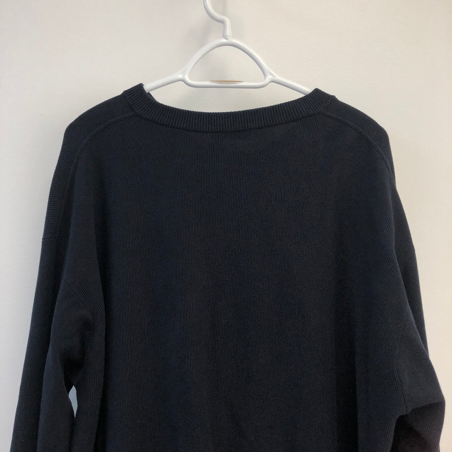 Balenciaga Crest Logo Knit Sweater Size M Navy Blue
