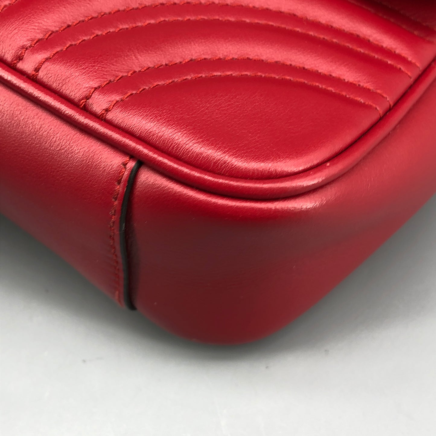 Gucci Red Quilted GG Marmont Chain Shoulder Bag