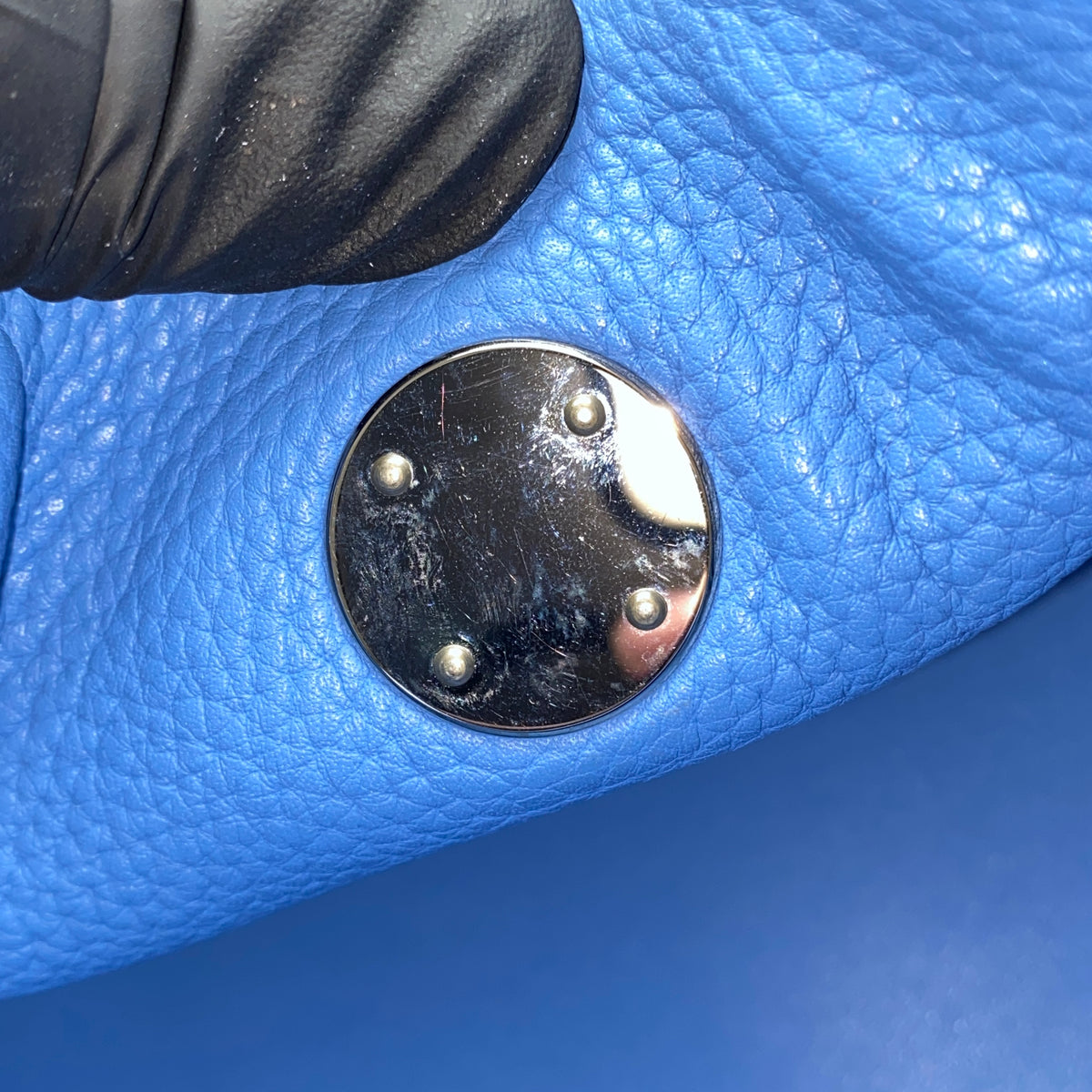 Hermes 2015 Lindy 27 Blue Shoulder Handbag