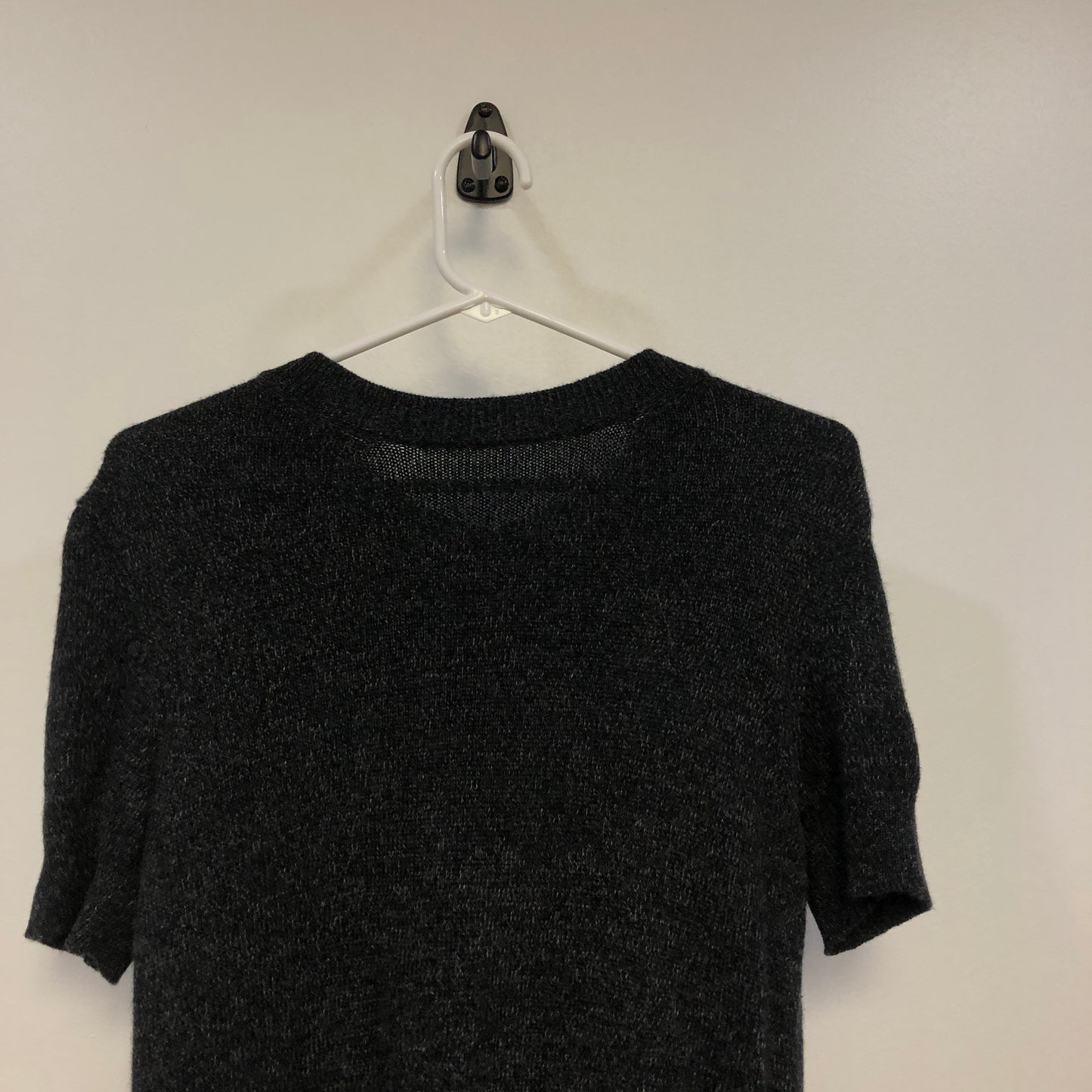 Chanel Black Short Sleeve Button Front Knit Cardigan Size 40